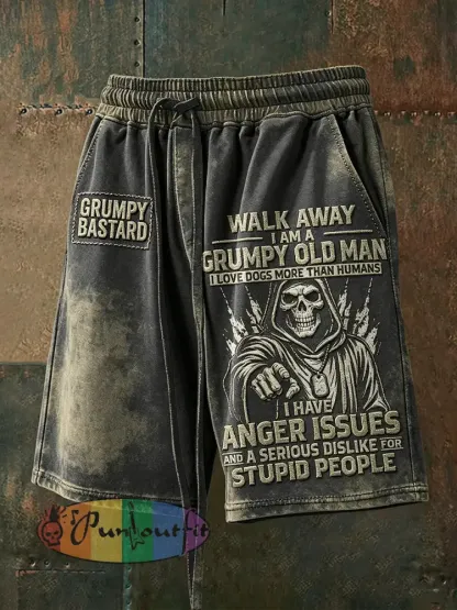 Men’s Old Fuckers Club Print Casual shorts