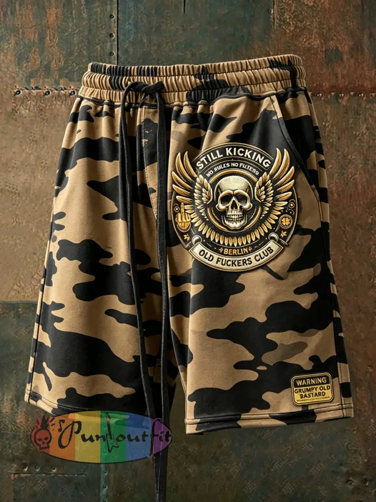 Men’s Old Fuckers Club Print Casual shorts