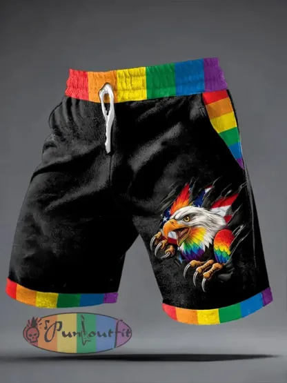 Men’s Pride Month Rainbow Art Shorts