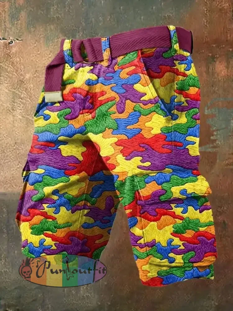 Men’s Pride Month Rainbow Art Shorts