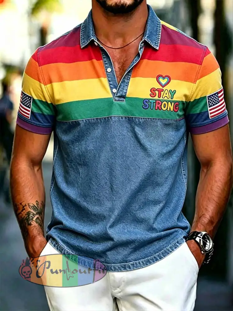 Men’s Pride Rainbow Month Polo Shirt