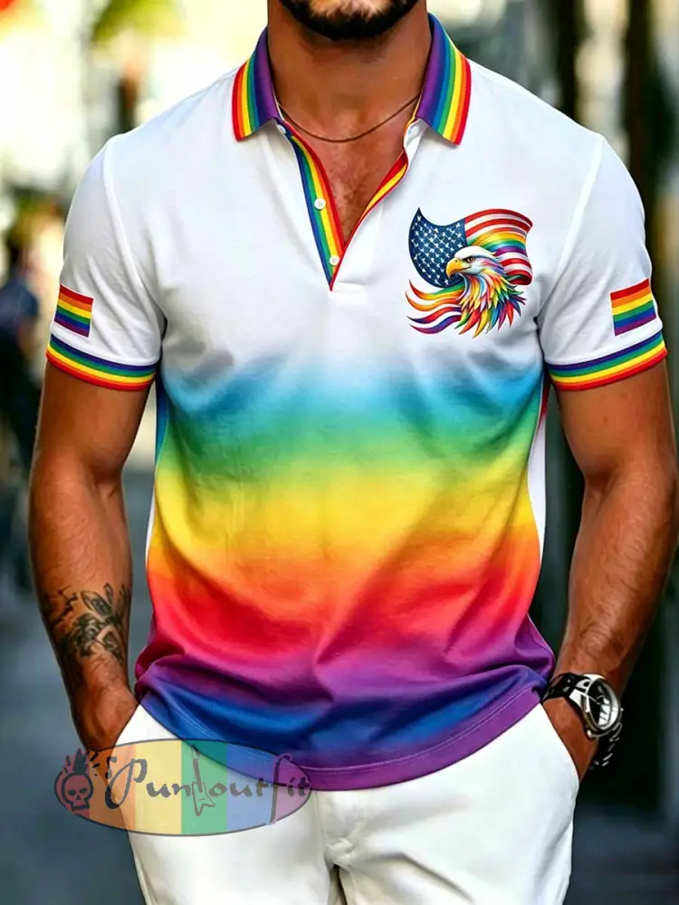 Men’s Pride Rainbow Month Polo Shirt