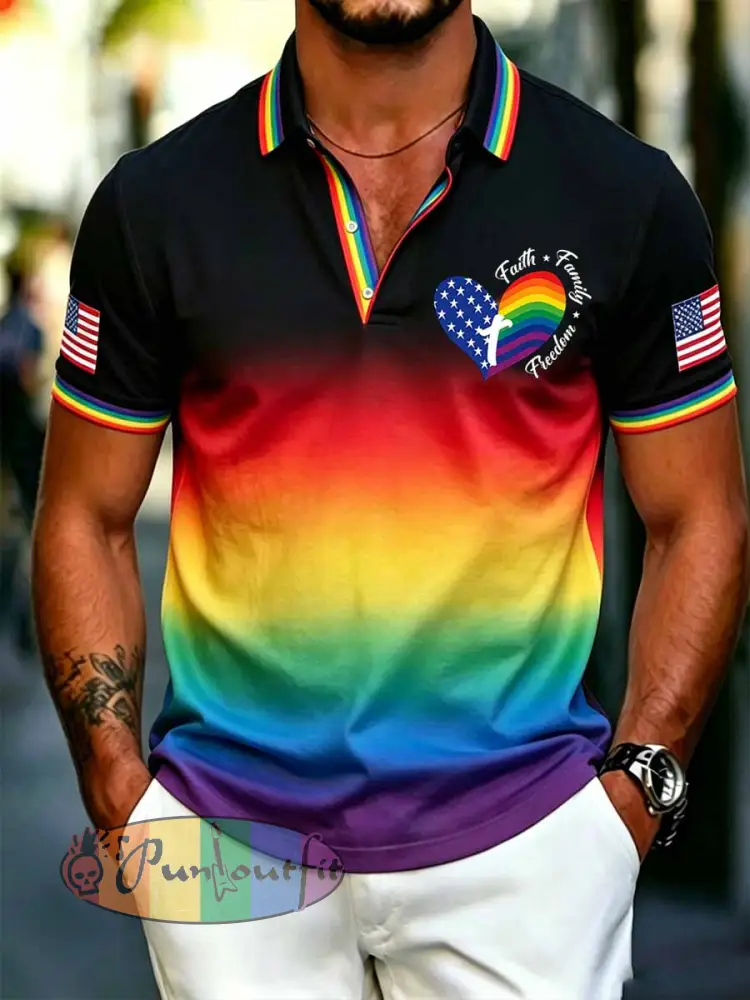 Men’s Pride Rainbow Month Polo Shirt