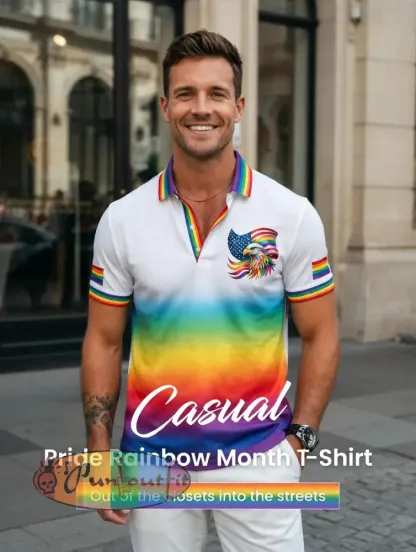 Men’s Pride Rainbow Month Polo Shirt