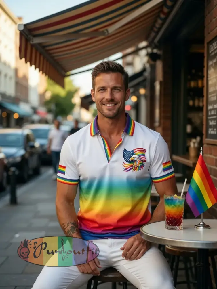 Men’s Pride Rainbow Month Polo Shirt