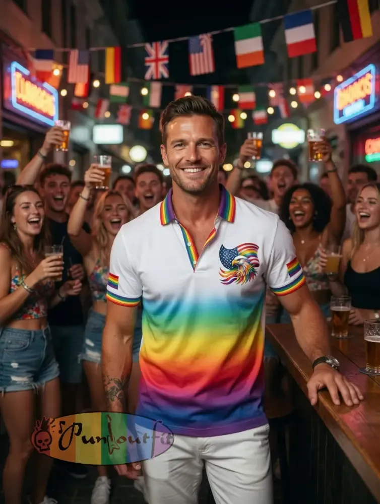 Men’s Pride Rainbow Month Polo Shirt
