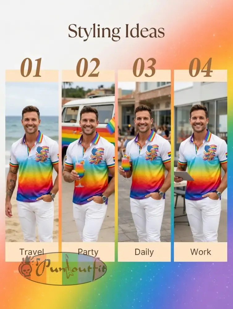 Men’s Pride Rainbow Month Polo Shirt