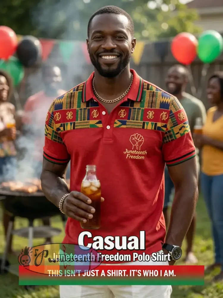 Men’s Retro June Festival Freedom Casual Polo Shirt
