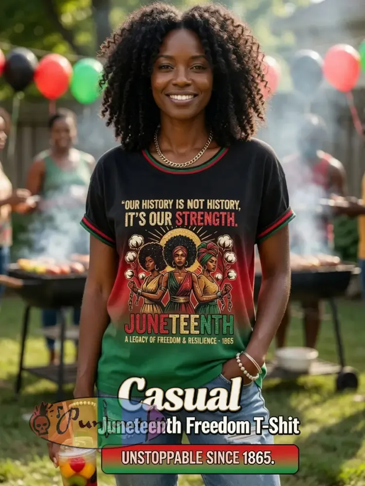 Women’s Retro June Festival Gradient Casual T-Shirt