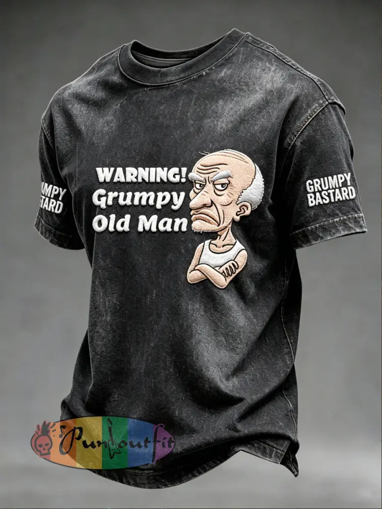 Men’s Grumy Old Man Printed Vintage Fashion Loose Short Sleeve T-Shirt