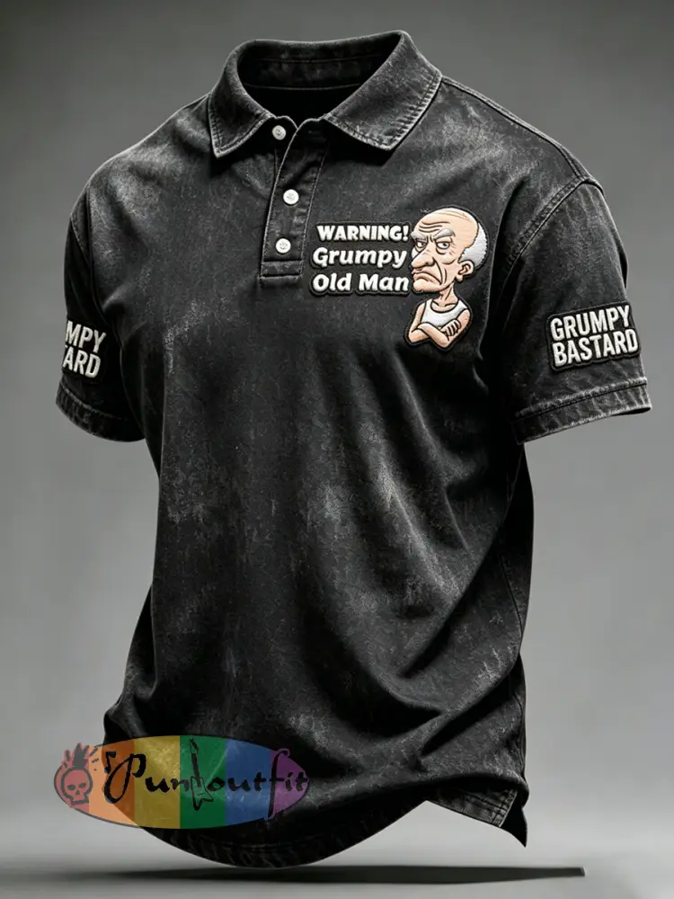 Men’s Grumy Old Man Polo Neck Short Sleeve T-Shirt