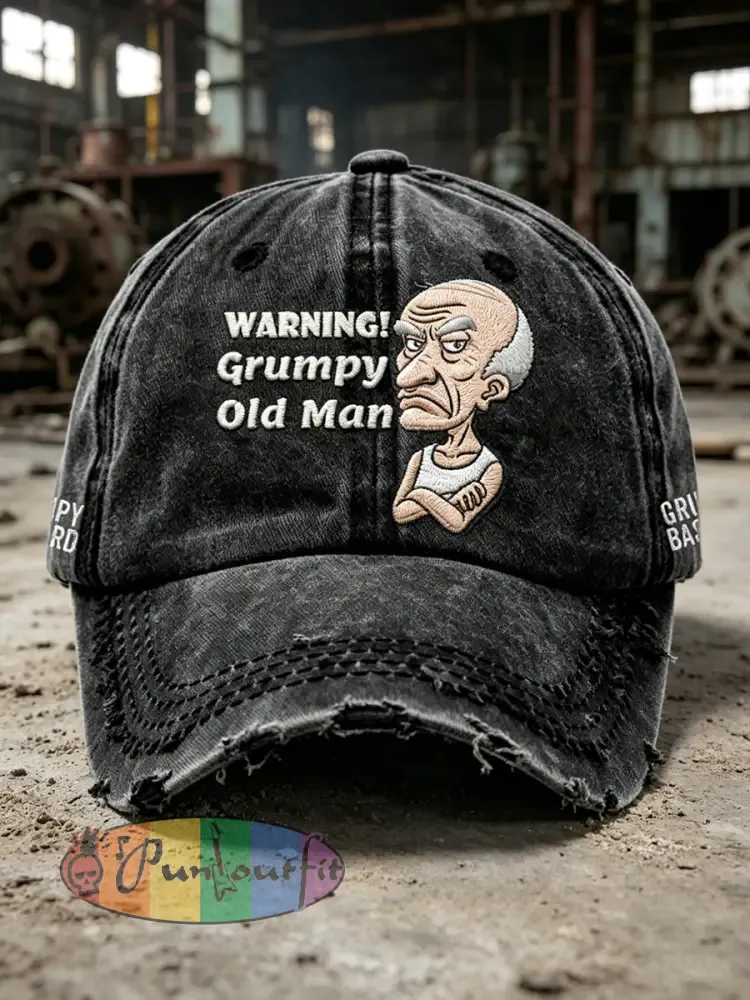 Men’s Grumy Old Man Printed Washed Hat