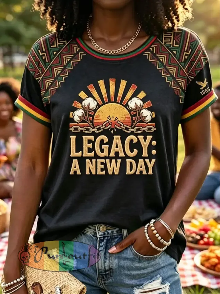Women’s Juneteenth Freedom O-Neck Casual Short Sleeve T-Shirt