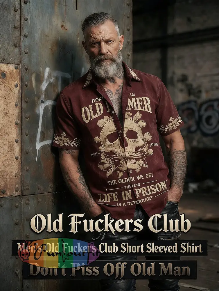 Men’s Grumy Old Man Print Casual Short Sleeved Shirt