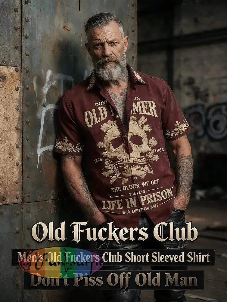 Men’s Grumy Old Man Print Casual Short Sleeved Shirt