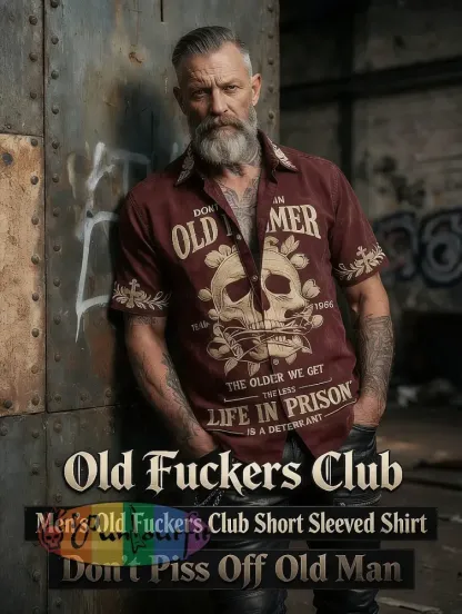 Men’s Grumy Old Man Print Casual Short Sleeved Shirt