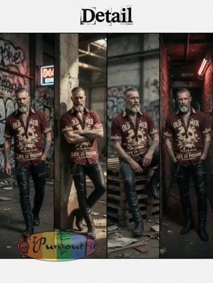 Men’s Grumy Old Man Print Casual Short Sleeved Shirt