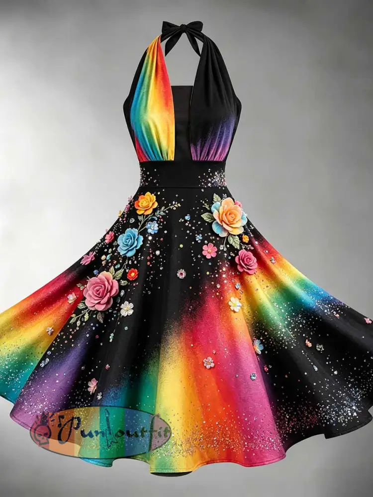 Women’s Pride Month Art Print Fashion Printed Dress