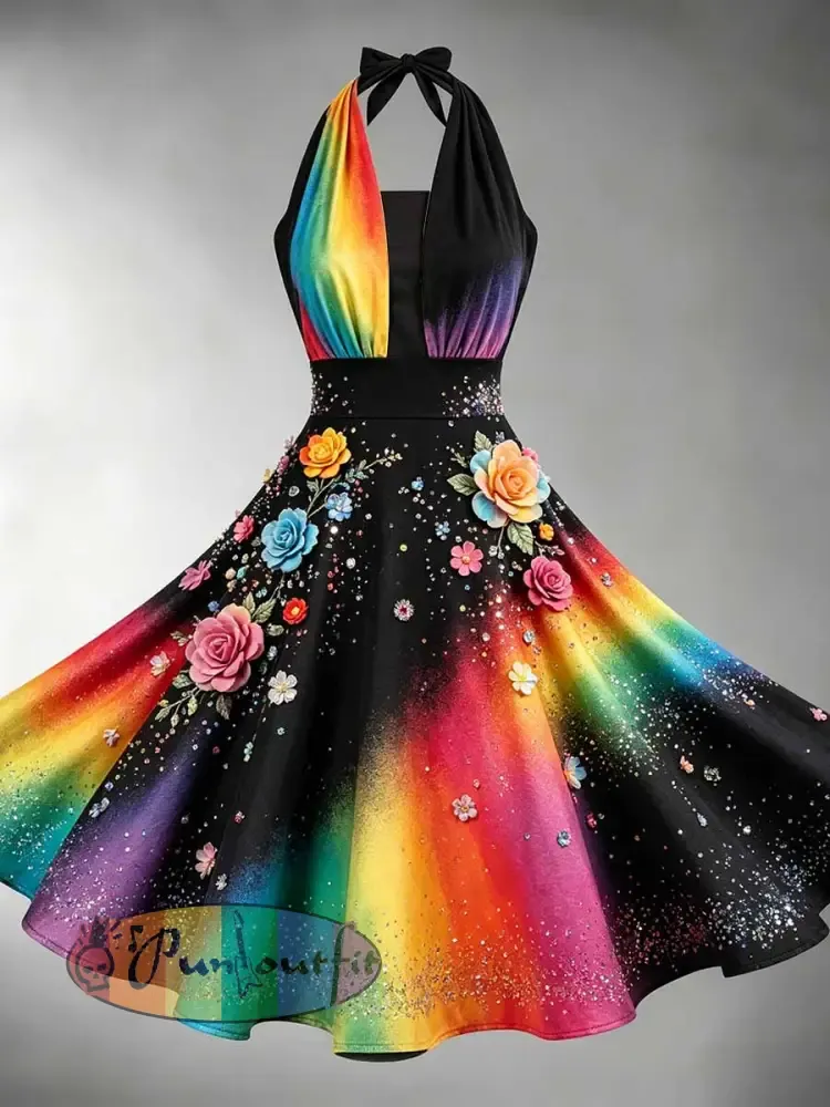 Women’s Pride Month Art Print Fashion Printed Dress