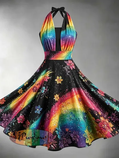 Women’s Pride Month Art Print Fashion Printed Dress
