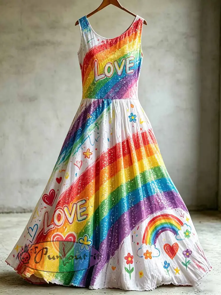 Women’s Pride Month Art Print Fashion Printed Dress