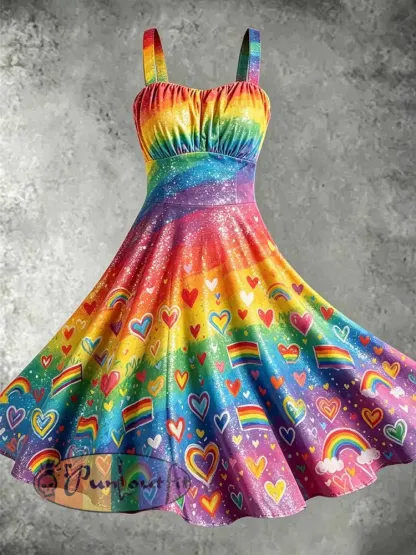 Women’s Pride Month Art Print Fashion Printed Dress