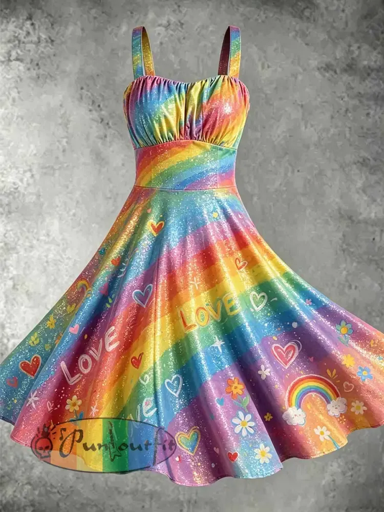 Women’s Pride Month Art Print Fashion Printed Dress