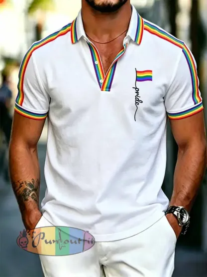 Men’s Pride Month Art Print Fashion Print Polo Shirt