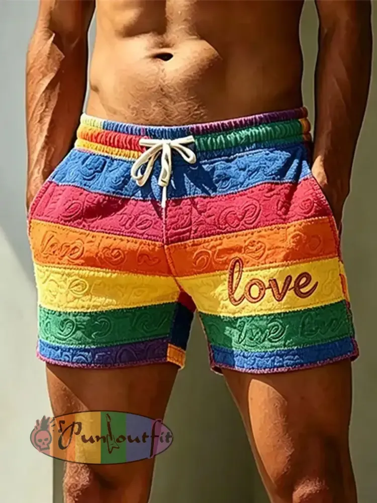 Men’s Pride Month Print Casual Shorts