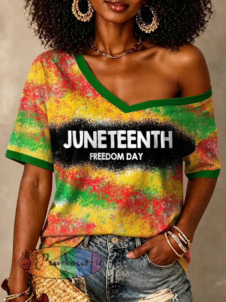 Women’s Juneteenth Print Short Sleeve T-shirt