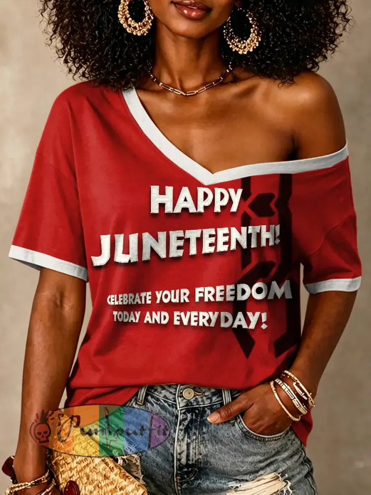 Women’s Juneteenth Print Short Sleeve T-shirt