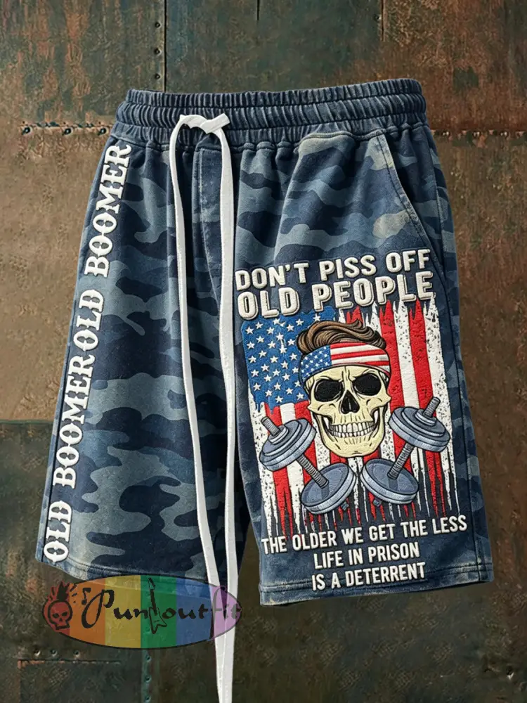 Men’s Don’t Piss Off Old Peopel Drawstring Shorts