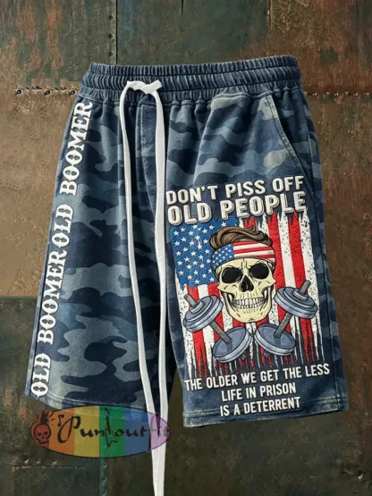 Men’s Don’t Piss Off Old Peopel Drawstring Shorts