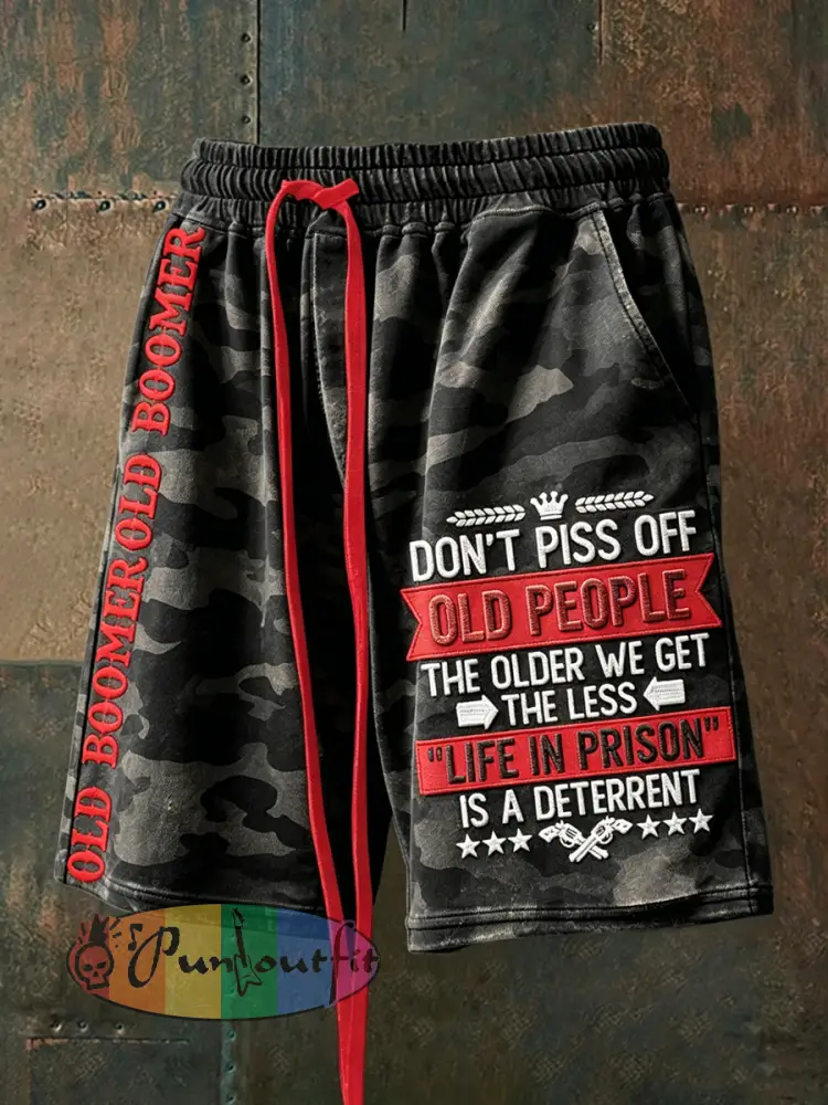 Men’s Don’t Piss Off Old Peopel Drawstring Shorts