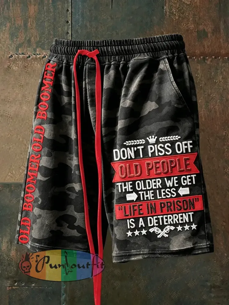 Men’s Don’t Piss Off Old Peopel Drawstring Shorts