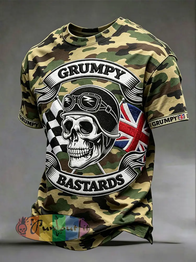Men’s ’grumpy bastard’ camo T-shirts
