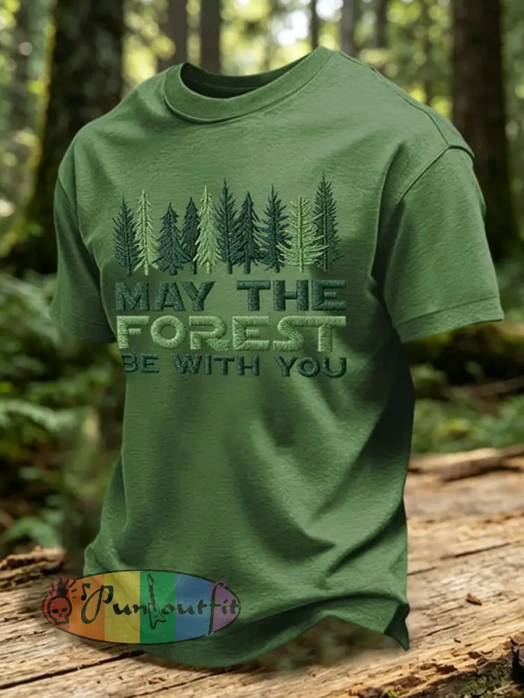 Men’s May The Forest Be With You Print T-Shirt