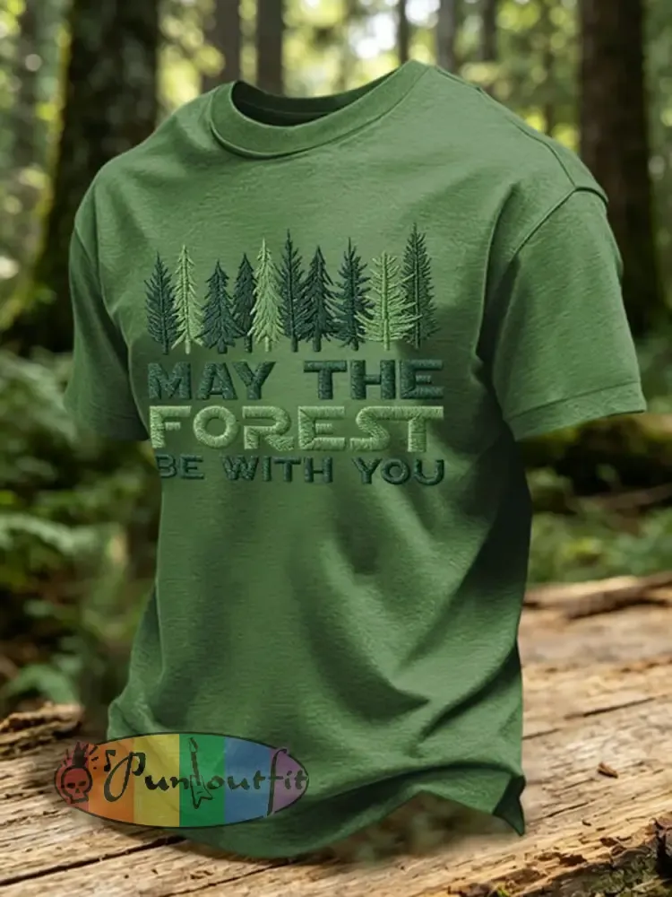 Men’s May The Forest Be With You Print T-Shirt