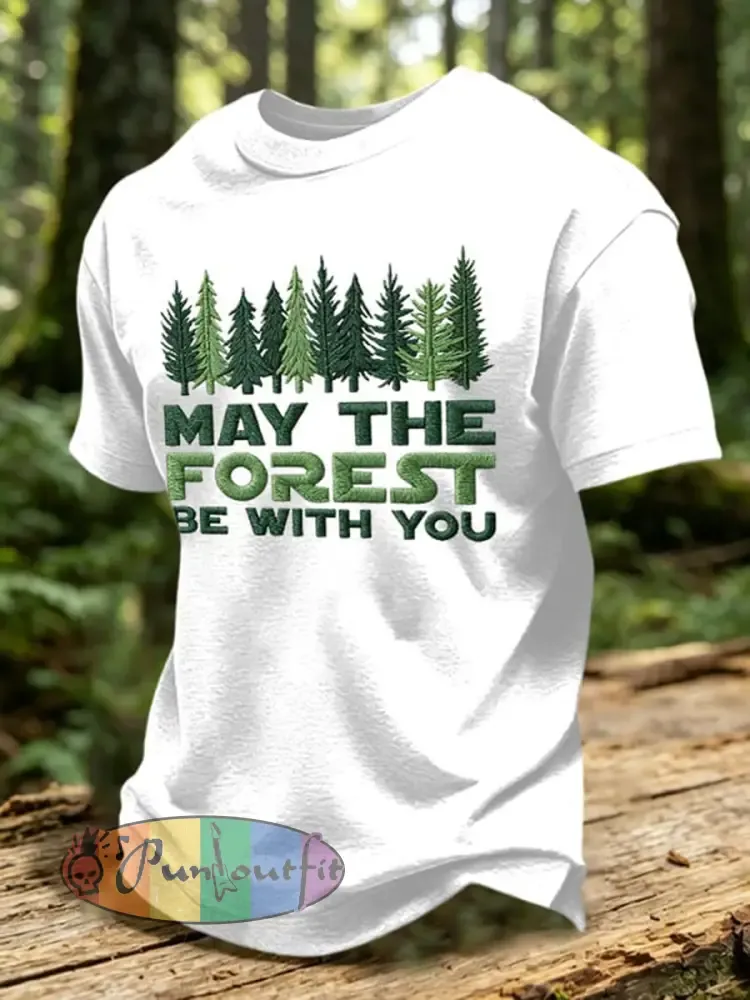 Men’s May The Forest Be With You Print T-Shirt