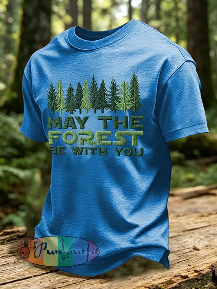 Men’s May The Forest Be With You Print T-Shirt