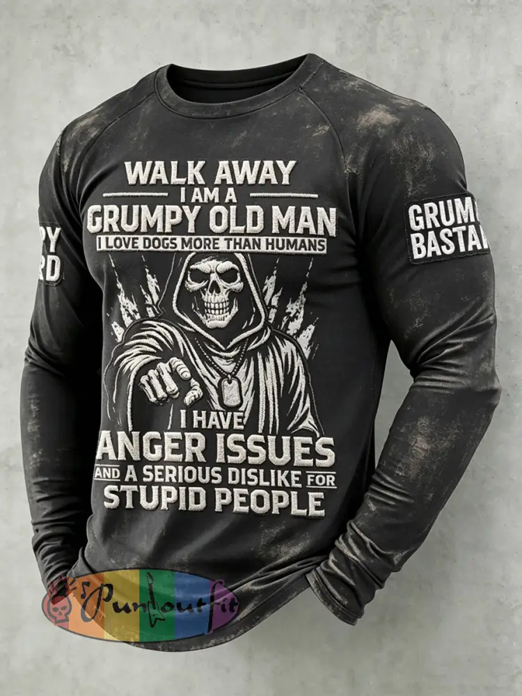 Men's Grumy Man Printed Raglan Sleeve T-shirt