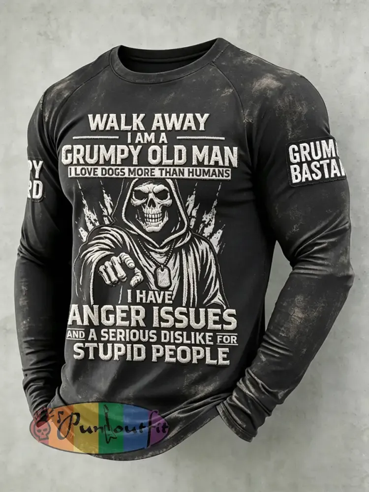 Men's Grumy Man Printed Raglan Sleeve T-shirt