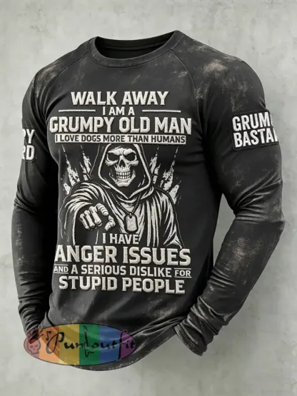 Men's Grumy Man Printed Raglan Sleeve T-shirt
