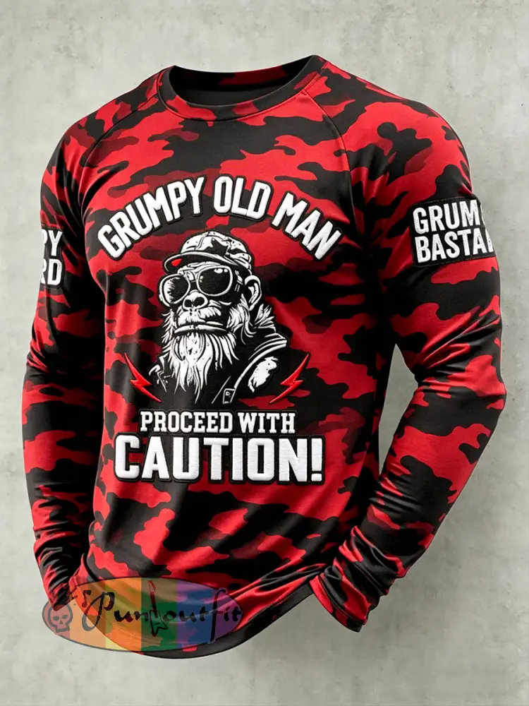 Men’s Grumy Man Printed Raglan Sleeve T-shirt