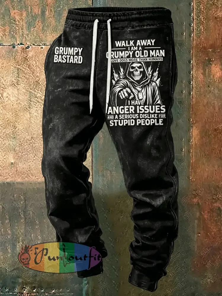 Men’s Grumy Man Printed Drawstring Sweatpants