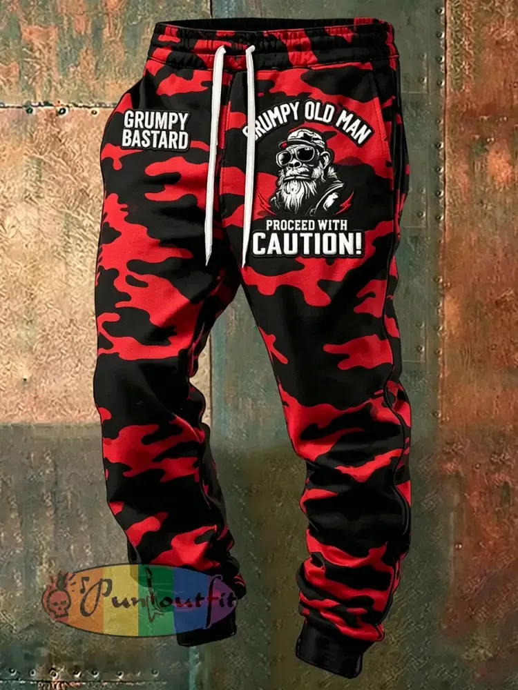 Men’s Grumy Man Printed Drawstring Sweatpants