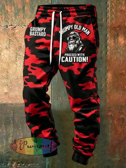 Men’s Grumy Man Printed Drawstring Sweatpants