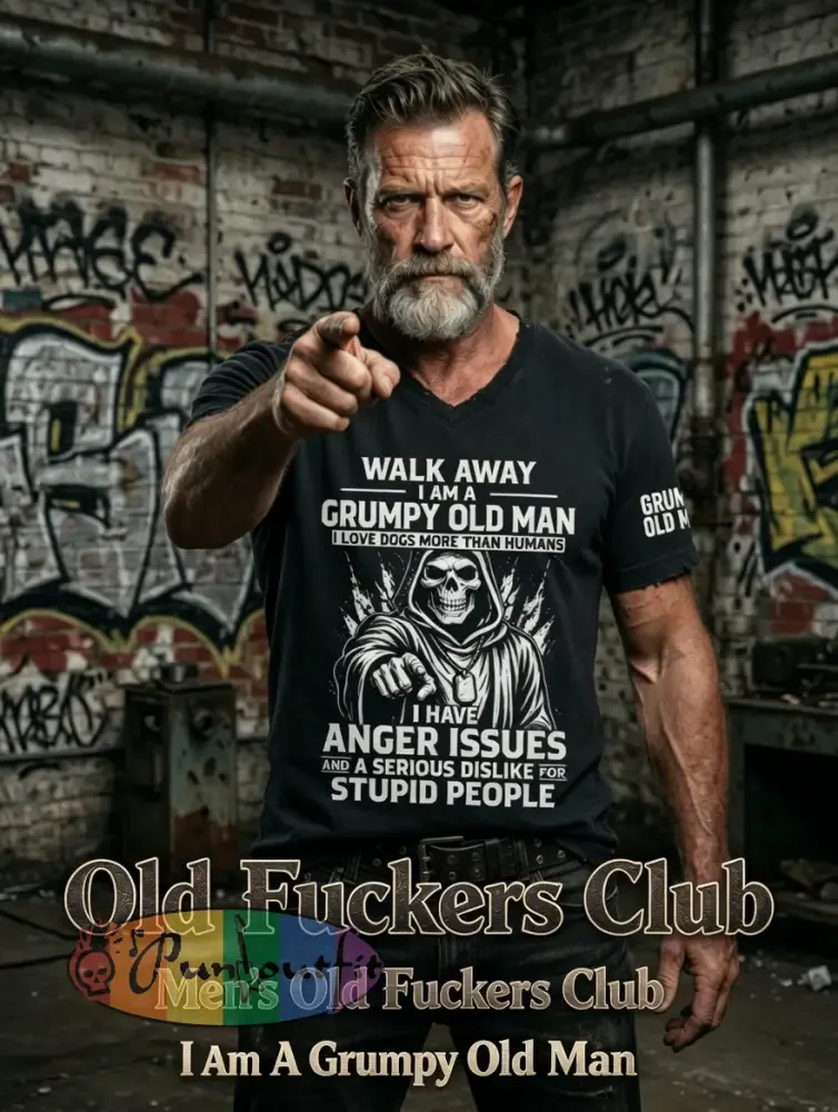 Men's Grumy Man Printed Vintage Fashion Loose Short Sleeve T-Shirt