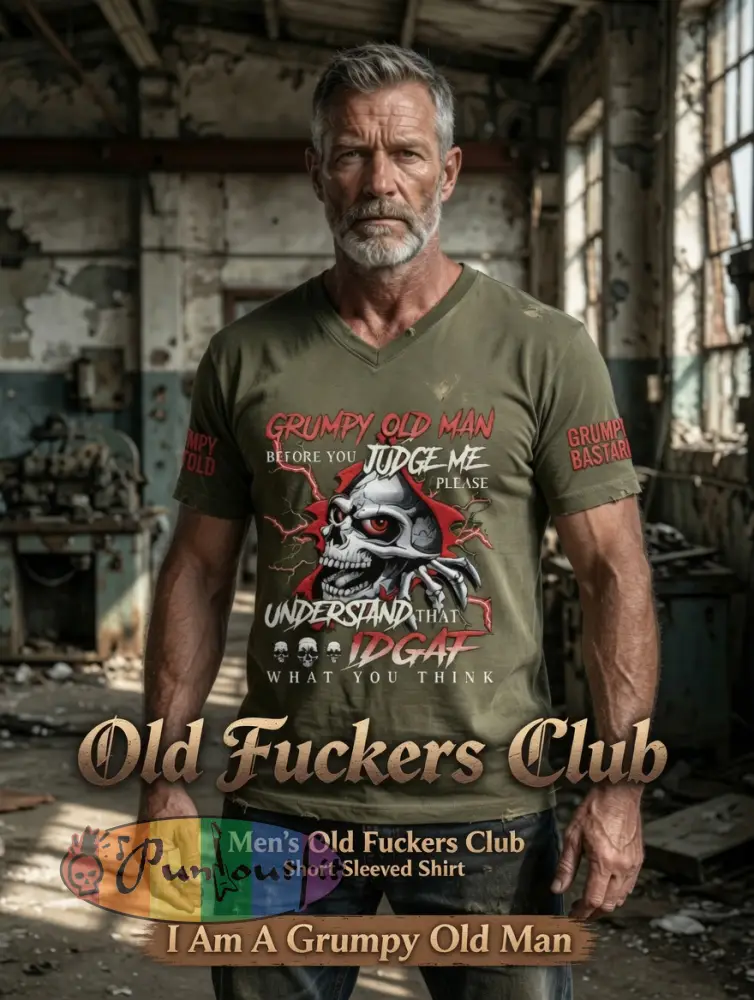 Men’s Grumy Man Printed Vintage Fashion Loose Short Sleeve T-Shirt