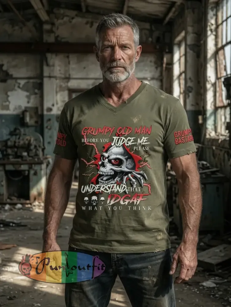 Men’s Grumy Man Printed Vintage Fashion Loose Short Sleeve T-Shirt